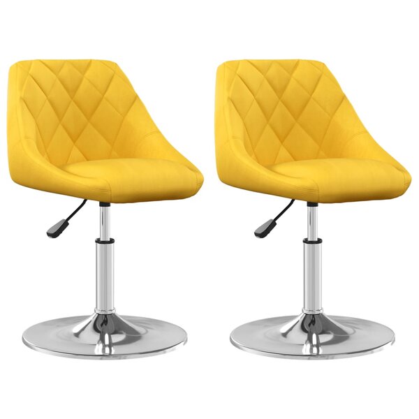 Vidaxl chaises à dîner pivotantes 2 pcs jaune moutarde velours