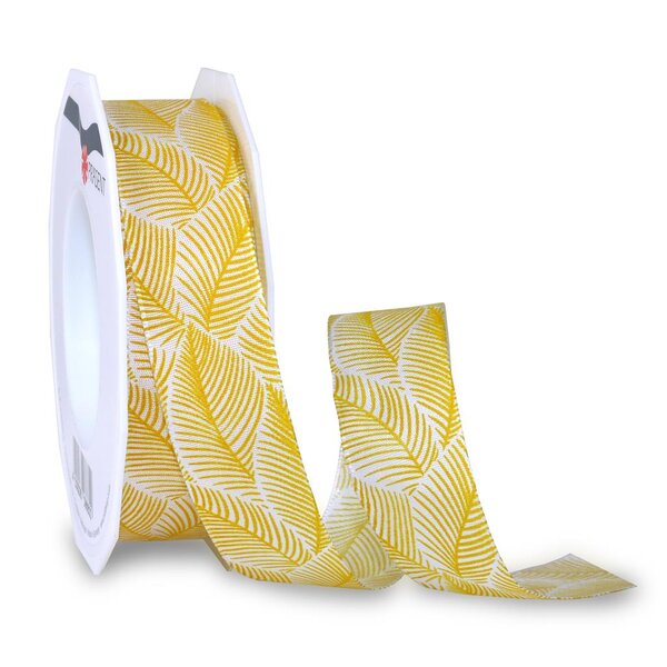 Ruban de soie acetat laitonné zypern 20-m-rouleau 25 mm jaune