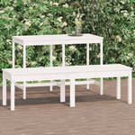 vidaXL Banc de jardin à 2 places blanc 159 5x44x45 cm bois massif pin