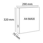 Classeur Rembordé Pvc 4 Anneaux En D De 50mm En 3ème De Couverture - A4 Maxi - Rouge - X 10 - Exacompta