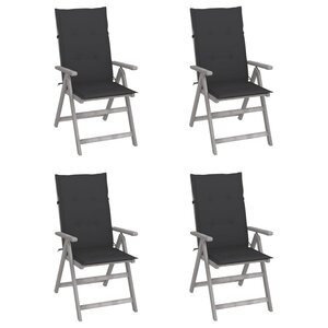 vidaXL Chaises inclinables de jardin lot de 4 et coussins Bois acacia