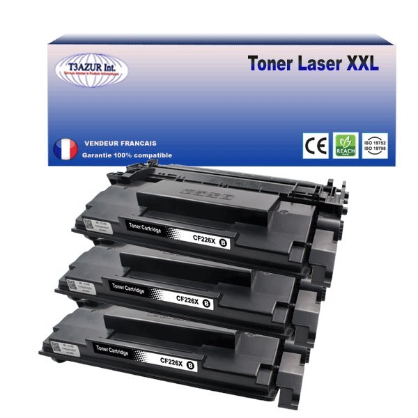T3AZUR - 3x Toners compatibles avec Canon 052H pour Canon MF-421dw  MF-426dw  MF-428x  MF-429x Noir - 9 200p