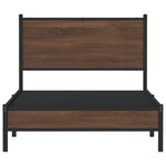 vidaXL Cadre de lit en métal avec tête de lit chêne marron 107x203 cm