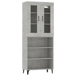 Vidaxl buffet haut gris béton 69 5x34x180 cm bois d'ingénierie
