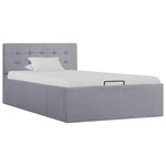 vidaXL Cadre de lit à stockage hydraulique Gris clair Tissu 90x200 cm