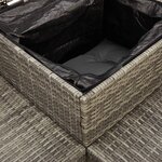 vidaXL Canapé de jardin avec table et coussins en forme de L gris