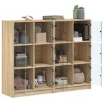 vidaXL Bibliothèque avec portes chêne sonoma 136x37x109 cm