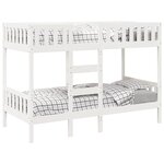 vidaXL Lit superposé Blanc 90x190 cm Bois de pin massif