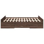 vidaXL Cadre de lit et tiroirs chêne marron 140x190 cm bois ingénierie