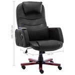 vidaXL Chaise de bureau de massage Noir Similicuir
