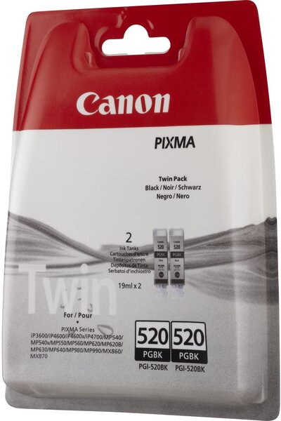 Canon pack de 2 cartouche d'encre - pgi-520bk - noir - capacité standard blister avec alarme