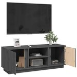 vidaXL Meuble TV Gris 110x35x40 5 cm Bois de pin massif