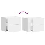 vidaXL Tables de chevet murales 2 Pièces blanc 45x30x35 cm