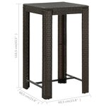 vidaXL Ensemble de bar d'extérieur 5 Pièces accoudoir Poly rotin Marron