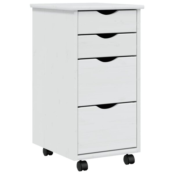 vidaXL Armoire roulante avec tiroirs MOSS blanc bois de pin solide