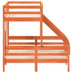 vidaXL Lit superposé 80x200/140x200 cm cire marron bois de pin massif