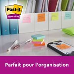 Notes lignées couleurs oasis super sticky post-it 101 x 101 mm assortis - bloc de 70 feuilles - lot de 12