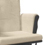 vidaXL Chaise berçante avec repose-pied Blanc crème Tissu