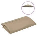 vidaXL Tissu de remplacement pour parasol d'extérieur Taupe 300 cm