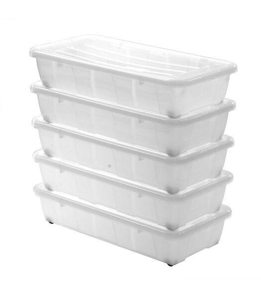 Lot de 5 boites rangement 30L dessous de lit
