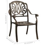 vidaXL Chaises de jardin lot de 2 Aluminium coulé Bronze