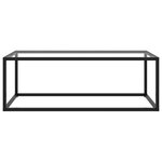 vidaXL Table basse Noir avec verre trempé 100x50x35 cm