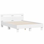 vidaXL Cadre de lit avec tête de lit et LED blanc 120x190 cm