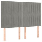 vidaXL Sommier à lattes de lit et matelas Gris clair 140x190cm Velours