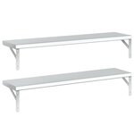 vidaXL Étagères murales 2 Pièces 100x23 5 cm argenté acier inoxydable