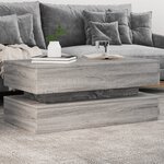 vidaXL Table basse avec lumières LED gris sonoma 90x50x40 cm
