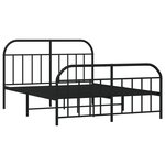 vidaXL Cadre de lit métal avec tête de lit/pied de lit noir 183x213 cm