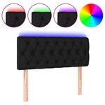 vidaXL Tête de lit à LED Noir 100x7x78/88 cm Tissu