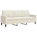 vidaXL Canapé à 3 places Crème 180 cm Velours