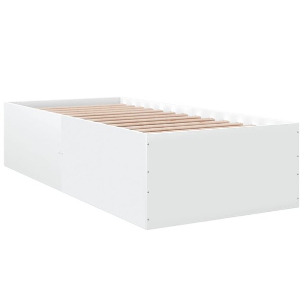 vidaXL Cadre de lit blanc 90x190 cm bois d'ingénierie