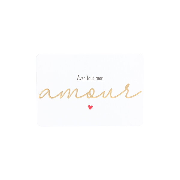 Mini carte de voeux avec enveloppe - amour / amitié - avec tout mon amour