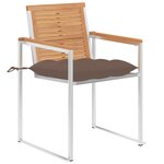 vidaXL Chaises de jardin lot de 4 avec coussins Bois de teck massif