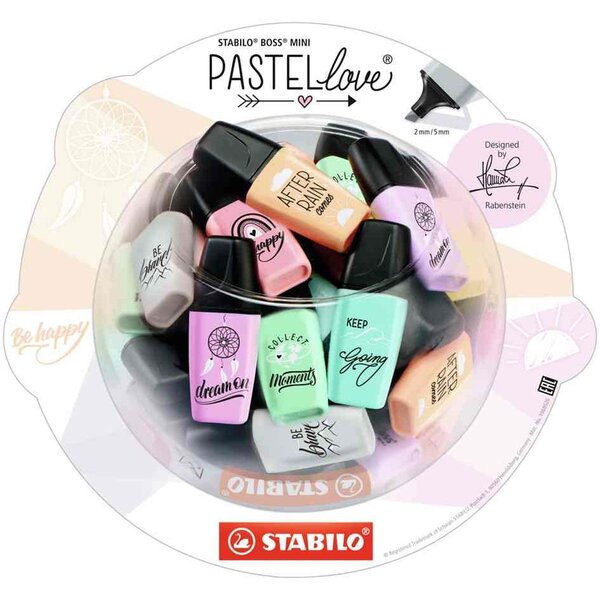 Surligneur BOSS MINI Pastellove 2.0 présentoir de 50 STABILO