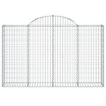 vidaXL Paniers à gabions arqués 8 Pièces 200x30x120/140 cm Fer galvanisé