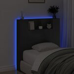 vidaXL Armoire tête de lit avec LED noir 100x16 5x103 5 cm