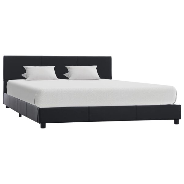 vidaXL Cadre de lit Noir Similicuir 160 x 200 cm