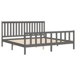 vidaXL Cadre de lit et tête de lit gris 200x200 cm bois de pin massif