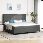vidaXL Lit Box Spring avec Matelas Gris Foncé 200x200 cm Tissu