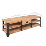 vidaXL Meuble TV 140x40x45 cm bois d'acacia massif