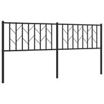 vidaXL Tête de lit métal noir 180 cm