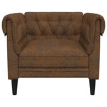 vidaXL Fauteuil Chesterfield marron tissu