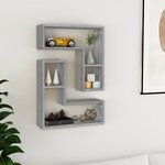 vidaXL Étagères murales 2Pièces Sonoma gris 50x15x50 cm Bois d’ingénierie
