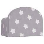 vidaXL Canapé pour enfants gris clair avec étoiles peluche douce