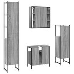 vidaXL Ensemble d'armoires de salle de bain 4 Pièces sonoma gris