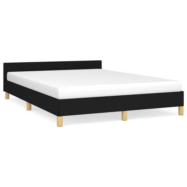 vidaXL Cadre de lit avec tête de lit Noir 140x200 cm Tissu