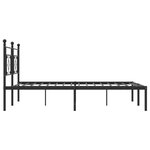 vidaXL Cadre de lit métal avec tête de lit noir 180x200 cm